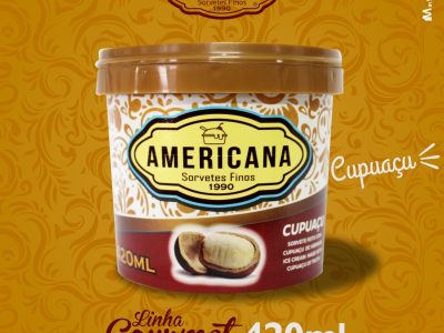 SORVETE AMERICANA - LINHA GOURMET - POTE DE 420 ml - SABOR CUPUAÇU