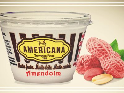 SORVETE AMERICANA - POTE DE 175 ml - SABOR AMENDOIM