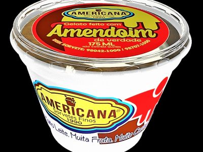 SORVETE AMERICANA - POTE DE 175 ml - SABOR AMENDOIM.