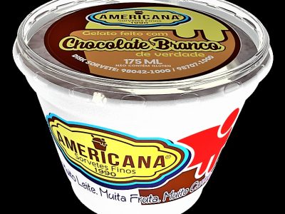 SORVETE AMERICANA - POTE DE 175 ml - SABOR CHOCOLATE BRANCO