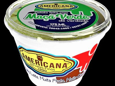 SORVETE AMERICANA - POTE DE 175 ml - SABOR MAÇA VERDE